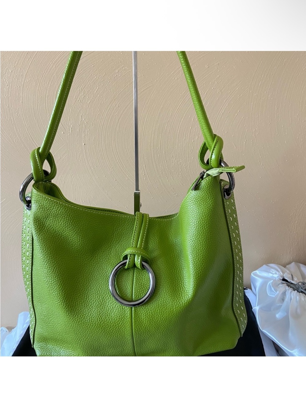 Vera Pelle Green Concealed Carry Shoulder Bag